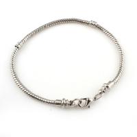 Stainless Steel European Bracelet Chain, snake chain, original color Approx 6.7 Inch 