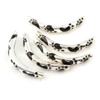 Zinc Alloy Curved Tube Beads, platinum color plated, enamel Approx 0.5mm 