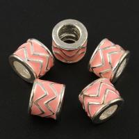 Enamel Zinc Alloy Beads, Tube, platinum color plated Approx 2mm 