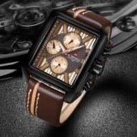 Men Wrist Watch, Leather, with zinc alloy dial & Glass, plated, for man & waterproof Approx 14.1 Inch 