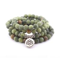 Southern Jade Wrap Bracelet, with Zinc Alloy, antique silver color plated, Unisex & frosted Approx 21 Inch 