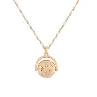 Zinc Alloy Cubic Zirconia Necklace, with 2inch extender chain, gold color plated, round link chain & adjustable & micro pave cubic zirconia & for woman, 25mmx18mm Approx 16.5 Inch 