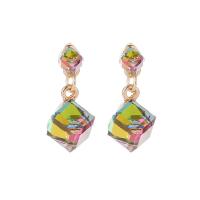 Zinc Alloy Drop Earring, with Crystal, plated, for woman & faceted 