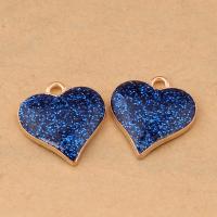 Zinc Alloy Heart Pendants, gold color plated, enamel Approx 1mm 