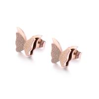 Titanium Steel Stud Earring, Butterfly, for woman 