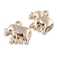 Pendentifs animaux en alliage de zinc, éléphant, Placage de couleur d'or, sans plomb et cadmium Environ 2mm Vendu par sac