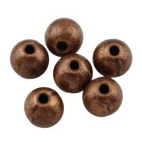 Zinklegierung Schmuckperlen, rund, antike Kupferfarbe plattiert, frei von Blei & Kadmium, 6mm, Bohrung:ca. 1.5mm, ca. 125PCs/Tasche, verkauft von Tasche