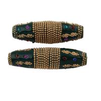 Indonesia Beads, with Zinc Alloy, gold color plated, with rhinestone Approx 4.5mm 
