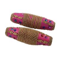 Zinc Alloy Beads, with Indonesia, gold color plated, with rhinestone, lead & cadmium free Approx 5mm 