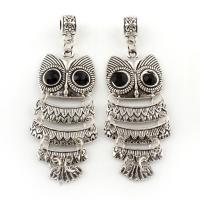 Resin Zinc Alloy Pendants, with Resin, Owl, antique silver color plated, lead & cadmium free Approx 4.5mm 