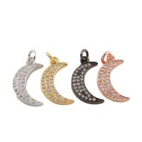 Cubic Zirconia Micro Pave Brass Pendant, Moon, plated, micro pave cubic zirconia nickel, lead & cadmium free Approx 2mm 