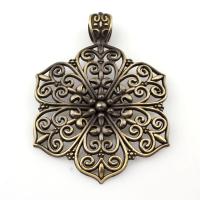 Zinc Alloy Flower Pendants, antique bronze color plated, lead & cadmium free Approx 