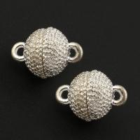 Zinc Alloy Magnetic Clasp, Round, silver color plated Approx 1.5mm 