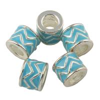 Enamel Zinc Alloy Beads, Tube, platinum color plated Approx 4mm 