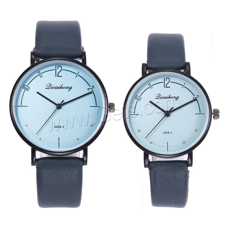 Paar Uhrenarmbänder, PU Leder, mit Edelstahl, chinesische Bewegung, verschiedene Größen vorhanden & für paar, keine, verkauft von PC