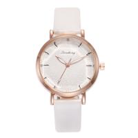 Women Wrist Watch, PU Leather, with Alloy & Glass, Chinese movement, Flat Round, for woman Approx 9 Inch 