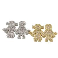 Cubic Zirconia Micro Pave Brass Connector, Cartoon, plated, micro pave cubic zirconia nickel, lead & cadmium free Approx 1mm 