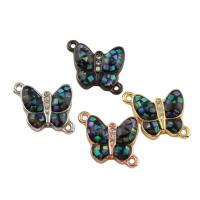 Cubic Zirconia Micro Pave Brass Connector, Butterfly, plated, micro pave cubic zirconia & 1/1 loop nickel, lead & cadmium free Approx 1.2mm 