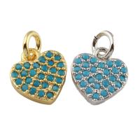 Brass Heart Pendants, plated, micro pave cubic zirconia nickel, lead & cadmium free Approx 2.5mm 
