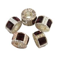 Zinc Alloy Beads, with Acrylic, Tube, platinum color plated, faceted Approx 4mm 