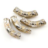 Zinc Alloy Curved Tube Beads, platinum color plated, enamel Approx 5mm 
