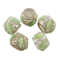 Zinc Alloy Beads, with Cats Eye, Drum, platinum color plated Approx 4mm 
