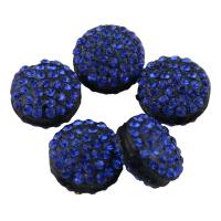 Zinc Alloy Beads, with Clay Pave, Flat Round, with rhinestone Approx 1.5mm 
