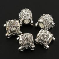 Rhinestone Zinc Alloy Beads, Carriage, silver color plated, with rhinestone Approx 4mm 