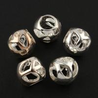 Zinc Alloy European Beads, Peace Logo, silver color plated, without troll Approx 5mm 