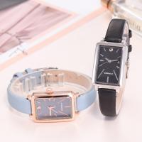 Uhrenarbänder für Frauen, Leder, mit Glas & Edelstahl, chinesische Bewegung, keine, 30x21x8mm, Länge:ca. 9 ZollInch, verkauft von PC