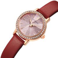 Women Wrist Watch, Leather, with Zinc Alloy, Japanese movement, plated, for woman Approx 9 Inch 