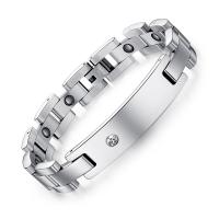 Titane bracelet en acier et bracelet, Acier titane, Infini, Placage, pour le couple, argent  Vendu par brin