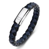 PU Leather Bracelet, with Stainless Steel & for man 