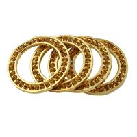 Zinc Alloy Linking Ring, Donut, gold color plated, with rhinestone Approx 18mm 