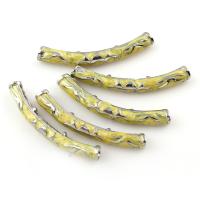 Zinc Alloy Curved Tube Beads, platinum color plated, enamel Approx 1.5mm 