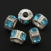Zinc Alloy Beads, with Acrylic, silver color plated, faceted Approx 4mm 