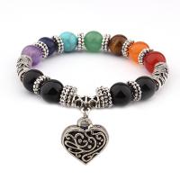Gemstone Bracelet, with Zinc Alloy, plated, for woman Approx 7.4 Inch 