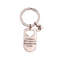 Stainless Steel Key Chain, plated, with letter pattern 