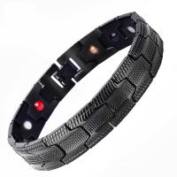 Stainless Steel Bracelet, black ionic, for man, 14mm Approx 8.46 Inch 