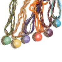 Zinklegierung Halskette, mit Seedbead & Harz, Pfau, goldfarben plattiert, für Frau & mit Strass, keine, Länge:ca. 16.5 ZollInch, verkauft von Strang