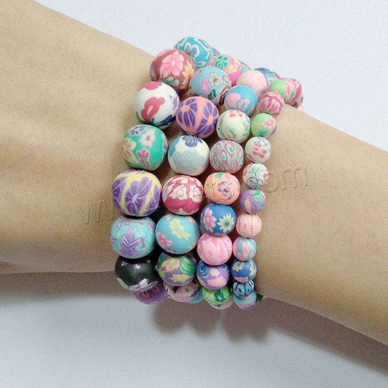 Polymer Clay Bracelets, Unisex & different size for choice, 25x30mm, Length:Approx 8 Inch, Sold By Strand