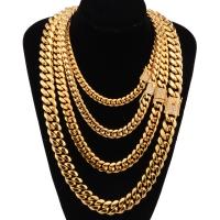 Multi слой ожерелье, нержавеющая сталь, Другое покрытие, Мужский, Золотой, продается Strand
