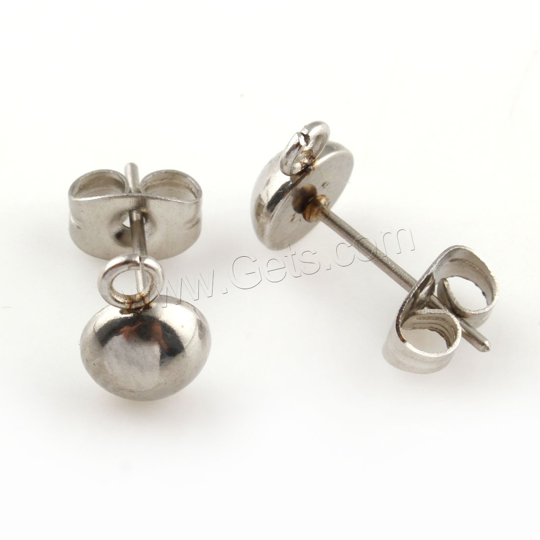 Zinc Alloy Stud Earring, stainless steel post pin, with loop, original color, 6x9x3mm, Hole:Approx 1.5mm, 10PCs/Bag, Sold By Bag