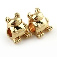 Zinc Alloy European Beads, Frog, gold color plated, without troll Approx 5mm 