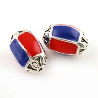 Enamel Zinc Alloy Beads, Drum, antique silver color plated Approx 1mm 