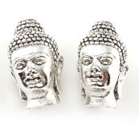 Perles de gros trou en alliage de zinc, bouddha, Plaqué de couleur d'argent Environ 4mm, Vendu par PC