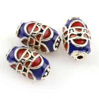 Enamel Zinc Alloy Beads, antique silver color plated Approx 1.2mm 