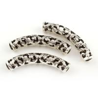 Zinc Alloy Curved Tube Beads, antique silver color plated, hollow Approx 