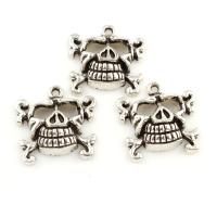 Zinc Alloy Skull Pendants, antique silver color plated Approx 1.5mm, Approx 