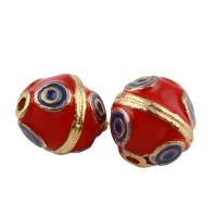 Enamel Zinc Alloy Beads, Drum, gold color plated Approx 1mm 
